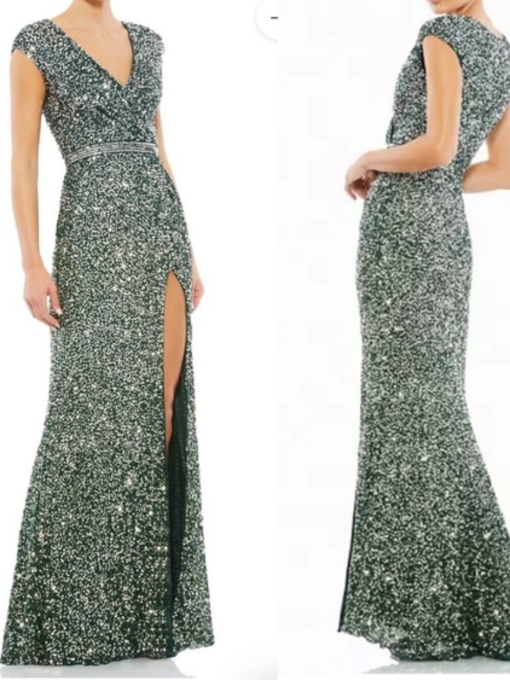Mac Duggal Cap Sleeve Sequin Gown - Picture 15 of 15